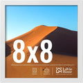 LaVie Home 8x8 Picture Frame - Classic White Square Frame with HD Plexiglass for Wall or Desktop Display