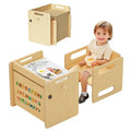 Acenova Montessori Weaning Table and Chair Set, Wooden Weaning Toddler Kids Table with Hook for Toddlers, Montessori Furniture for Reading, Snacks, Play, Learning & Activity Time Kids Toddler Desk