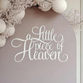 Wooden A Little Piece of Heaven - Baby Shower Decorations | Heaven Theme Birthday Wall Decor