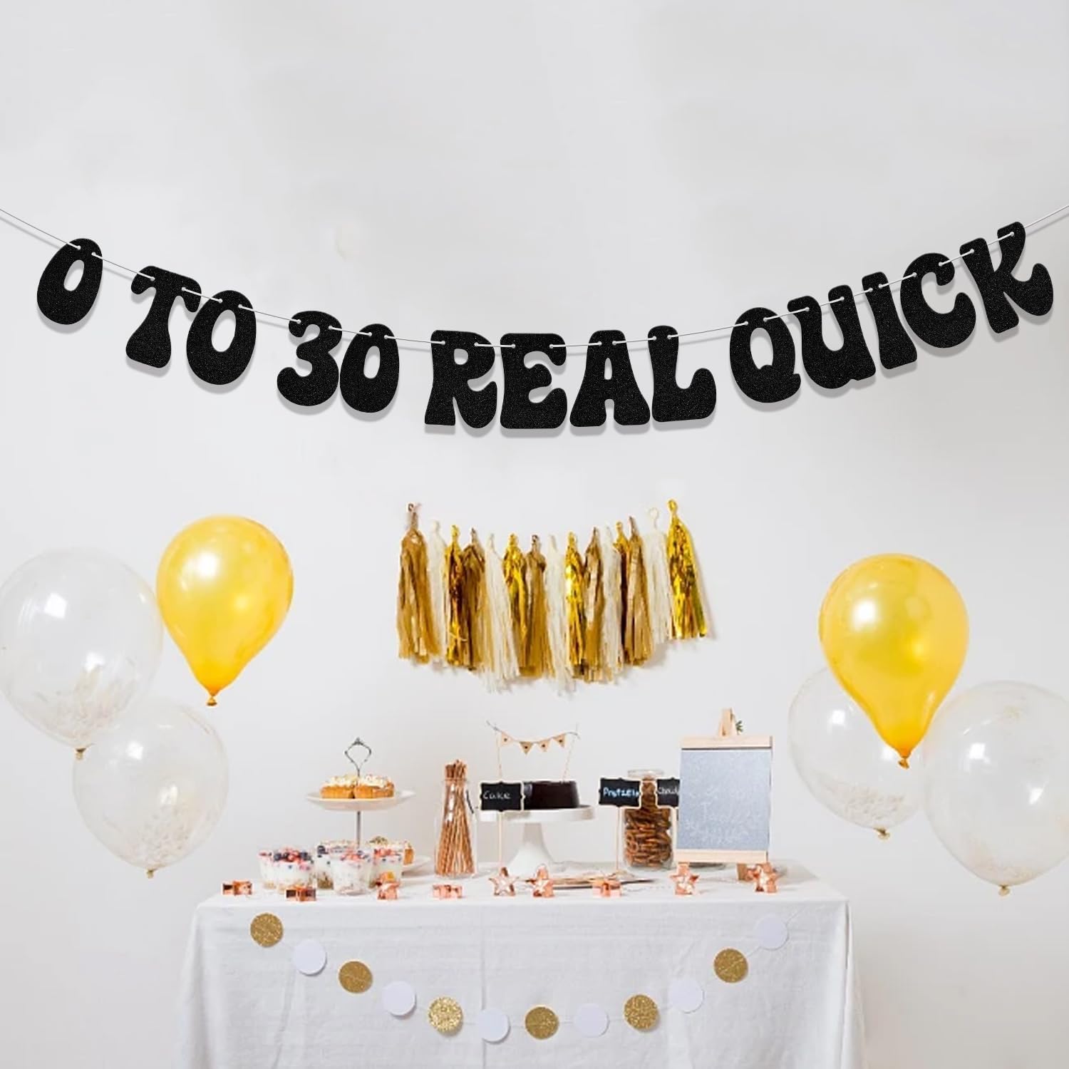 0 to 30 Real Quick Banner Here Lies My Youth Banner Cheers to 30 Years Party Decoration Funny Thirty Birthday Party Supplies Black Glitter