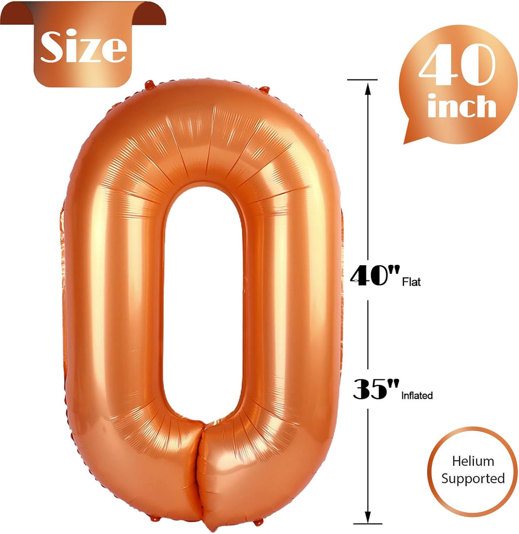 Orange Number Balloon by [Brand Name] - 40 Inch 0 Balloon for Birthday Celebrations | Perfect Party Decoration