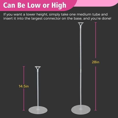 Bezente Balloon Stand Kit - 8PCS Tabletop Holder for Party Decorations | Reusable for Birthdays, Weddings & Showers