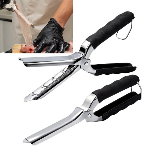 Lumitrail Rib Membrane Removal Tool with Glue-Free Full-wrap Anti-Slip Grip, Dishwasher Safe Stainless Steel Rib Prep Tool Membrane Remover for Barbecue Grilling Accessories