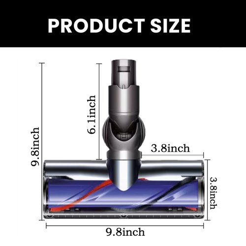 JEDELEOS Quick-Release Motorhead Cleaner for Dyson V6 DC58 DC59 DC62 DC72 DC74 SV04 SV06 SV09 Vacuum Animal Absolute Models Electric Head Roller Brush for Hardwood Floor Carpets