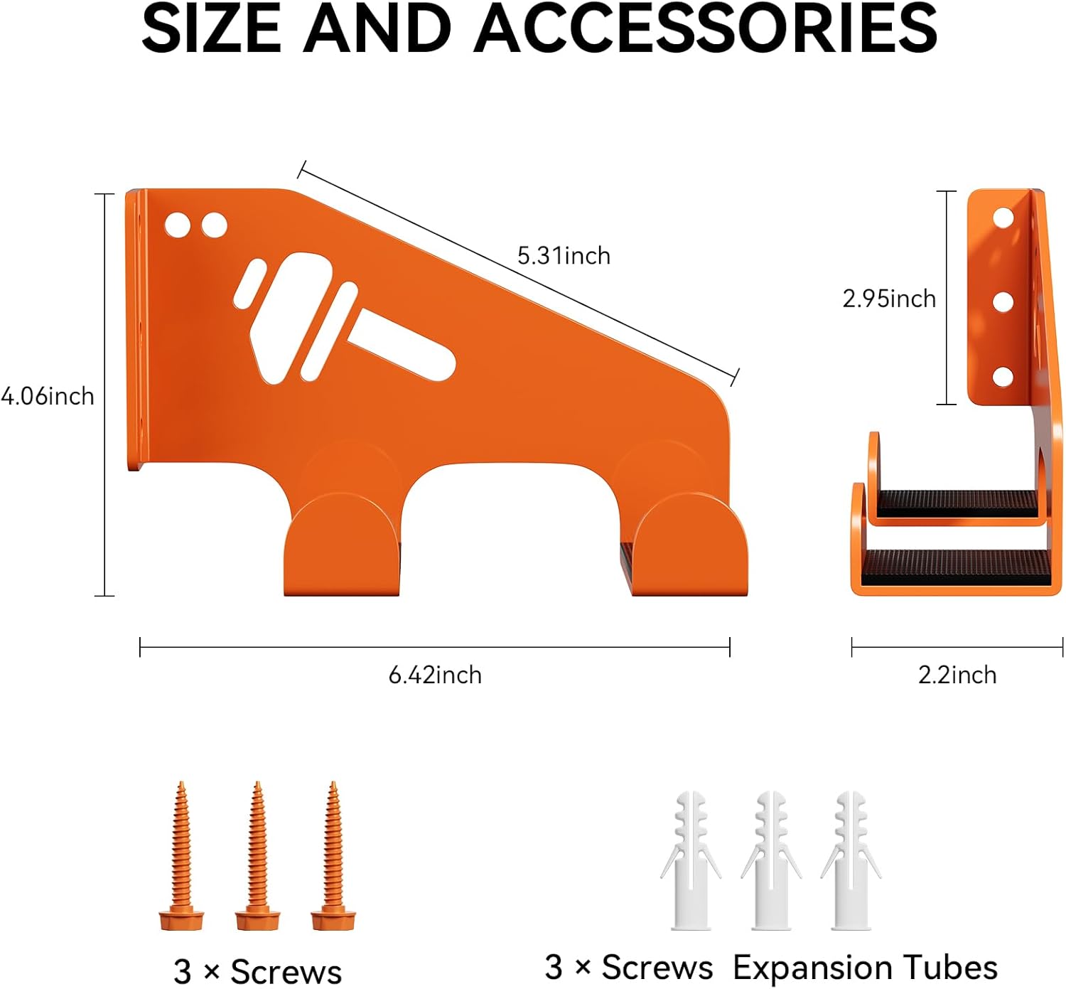 XZHXFX Chainsaw Hanger Wall Mount - Heavy-Duty Holder for Garage Organization | 2-Pack (Orange)