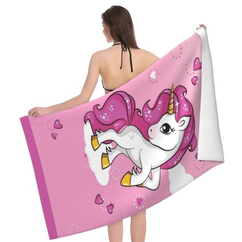 LMKLOP Cute Unicorn Beach Towel for Kids/Girls/Toddler/Baby, Personalized Microfiber Beach Towels Bulk, Quick Dry Beach Towel for Pool, Lightweight Bath Towels Oversized Clearance 30"x 60"