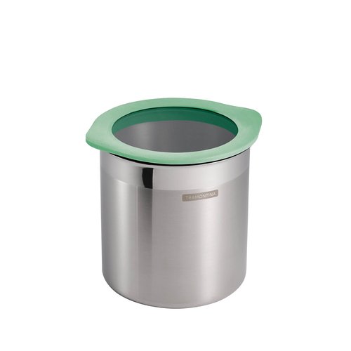 Tramontina 4-Piece Food Storage Containers with Silicone Lids, Stainless Steel Reusable Canister Set, Kitchen Pantry Organizer for Oats, Flour, Cereal, Sugar, Snacks (Mint Green)