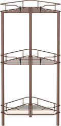 HuggieGems Corner Shower Caddy Organizer - 3 Tier Floor Standing Shelf with Hooks | Bathroom Storage Rack