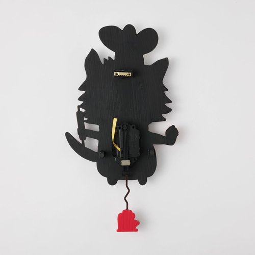 Enesco Allen Designs Cat Wearing Chef Hat Sugar Paws Sculpted Pendulum Wall Clock, 12.6 Inch, Multicolor