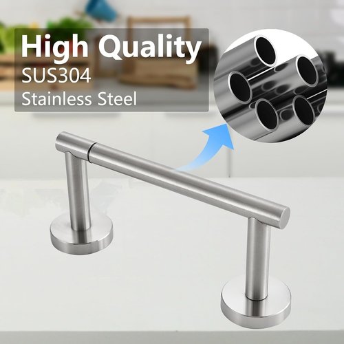 Brushed Nickel Toilet Paper Holder by [Brand Name] - Double Post Pivoting Design, Rustproof & Wall-Mountable for Mega Rolls
