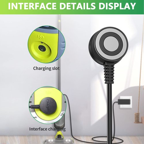 Czepa for Shark VACMOP Charger Compatible With VM252 VM252C QM250 Pro Cordless Hard Floor Vacuum Mop - Magnetic Power Cord Charger