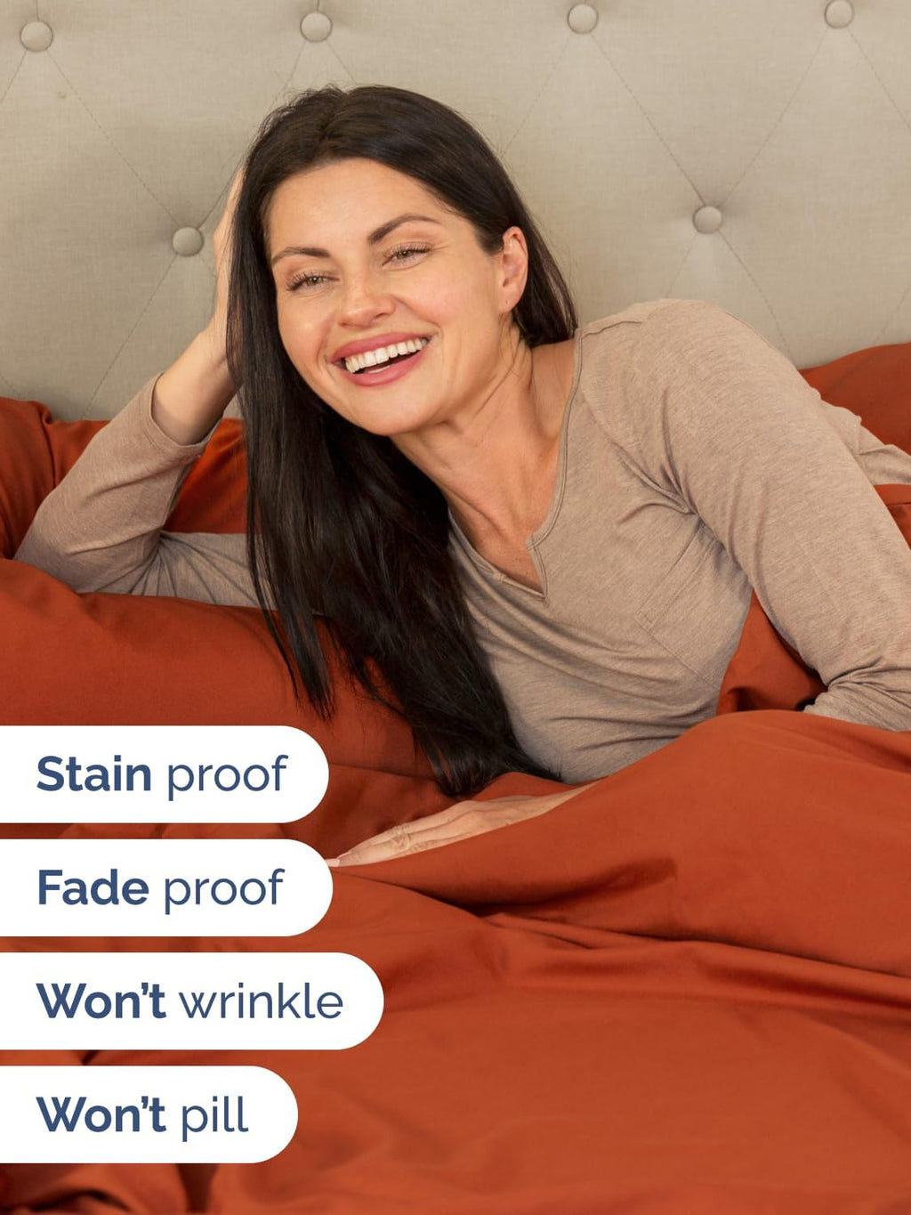Skiennix Extra Deep King Sheet Set - 6 Piece Breathable Cooling Bedding - Soft Wrinkle-Free Terracotta