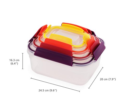 Joseph Joseph Nest Lock 16-piece Plastic BPA Free Food Storage Container Set with Lockable Airtight Leakproof Lids - Multicolor