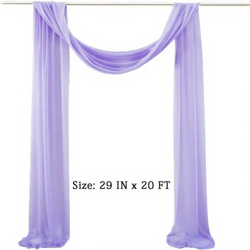 Lavender Chiffon Draping Fabric by Skiennix - 20 FT Sheer Wedding Arch Backdrop Curtain for Ceremonies