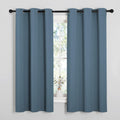 NICETOWN Smoky Blue Blackout Curtains - Thermal Insulated Drapes for Small Windows | 63" Length, 2 Panels, 34" Wide