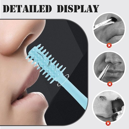 Nasal Hair Cutter, 2025 Double-Sided Nose Hairs Removal, Manual 360° Rotating Nostril Hair Removal Tool, Manual Nose Hairs Cutter, Nasal Hair Trimmer with Ear Picker for Women Men (Beige, 3PCS)