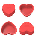SILIVO 6 Inch Heart Cake Pans (4 Pack) - Nonstick Silicone Heart Shaped Cake Pans for Brownies and Cakes