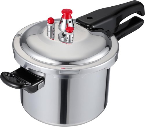 DOITOOL Aluminum Pressure Cooker - 2 Liters | Fast Cooking with Safety Valves & Even Heat Distribution