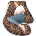 Chilling Home Pregnancy Pillow, U Shaped Pregnancy Pillows for Sleeping Full Body Pillow Maternity Pillow for Pregnant Women 58 inch, Pregnant Women Must Have with Removable Cover, Leopard Print