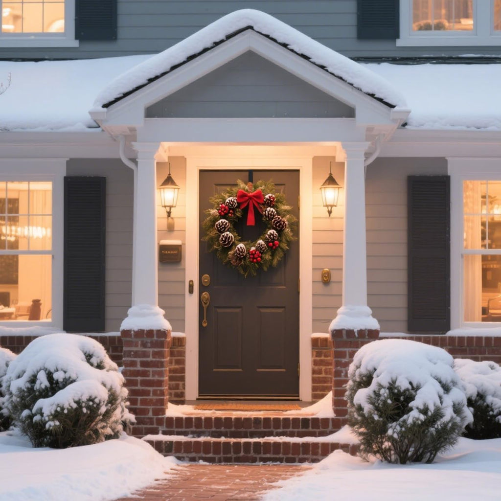 Sattiyrch 15" Wreath Hanger - Sturdy Steel Over The Door Hook for Front Door (Black, 2-Pack)