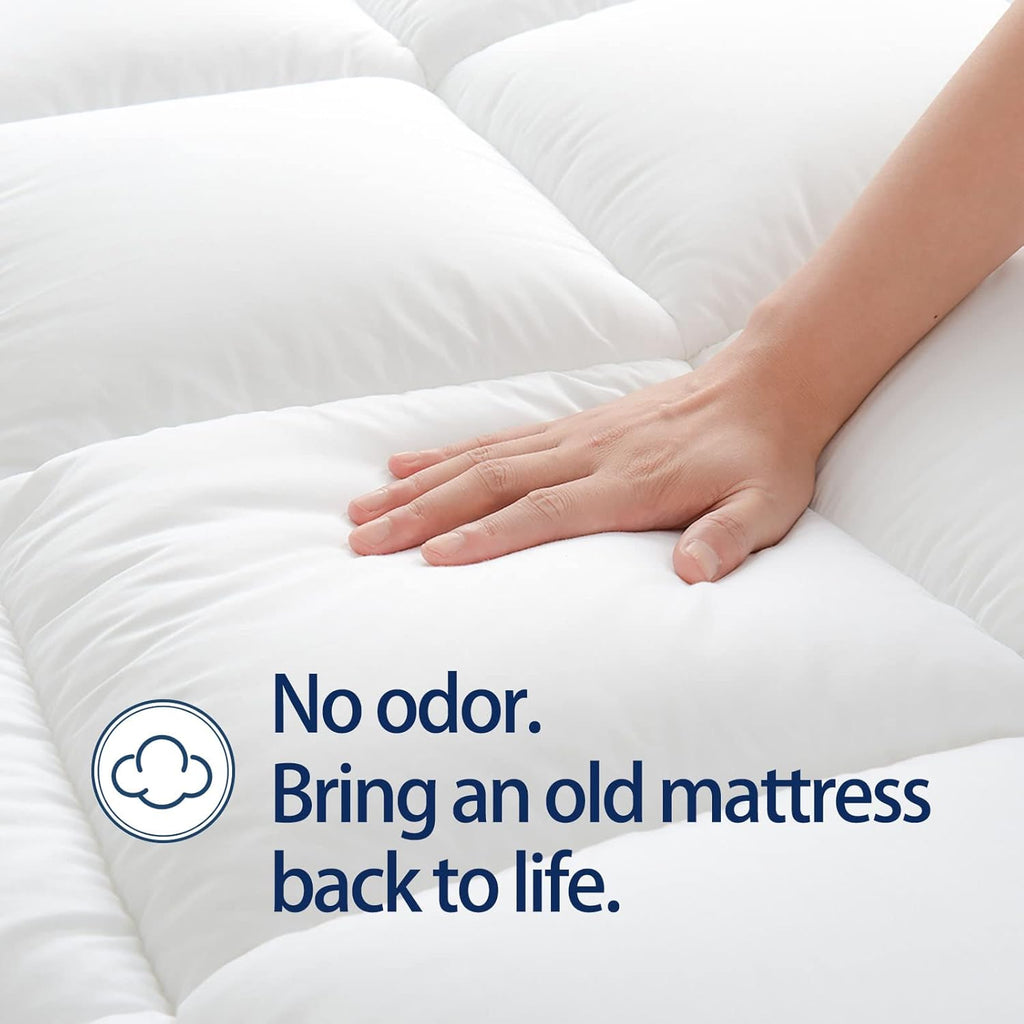 Regine Switzerland Queen Mattress Topper - Extra Thick Plush Pillow Top for Back Pain Relief
