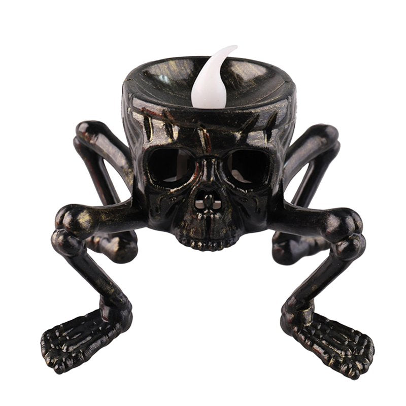 LED Skull Candle Lamp - Flameless Halloween Decor for Indoor & Outdoor Use
