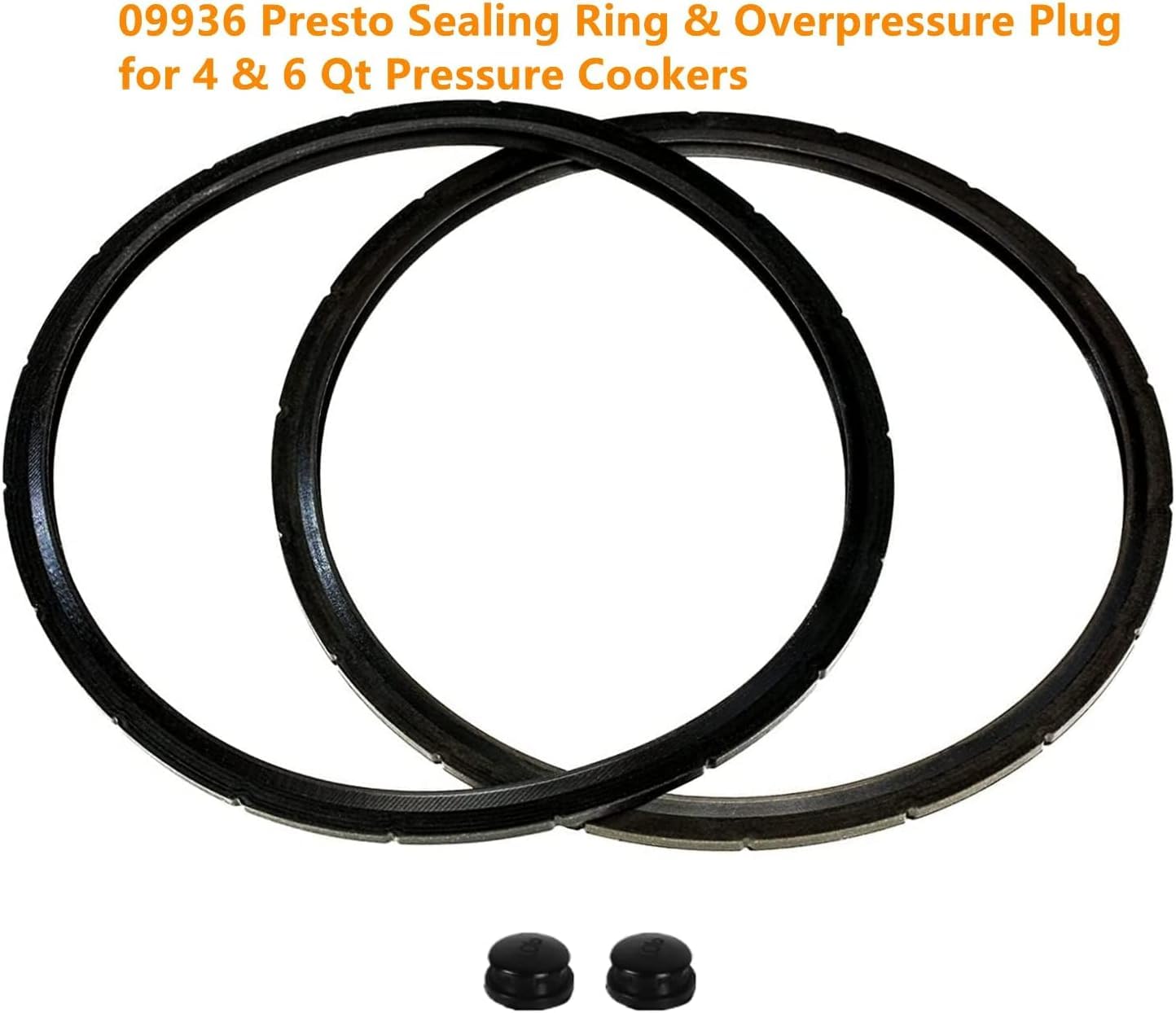 09936 Pressure Cooker Sealing Ring Overpressure Plugs Fit for Presto Model 4 Quart 6 Quart, Replace 0126002 0136102 0136403 0136304 0136001 0216001 Pressure Cooker