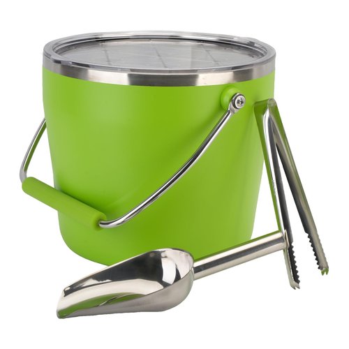 Luxfuel Insulated Beverage & Ice Bucket with Lid - Stainless Steel, Includes Scoop & Tongs, Holds 6 Longnecks or 3 Wine Bottles, Keeps Ice for Hours, Portable Handle for Parties & Outdoors (7.5L)