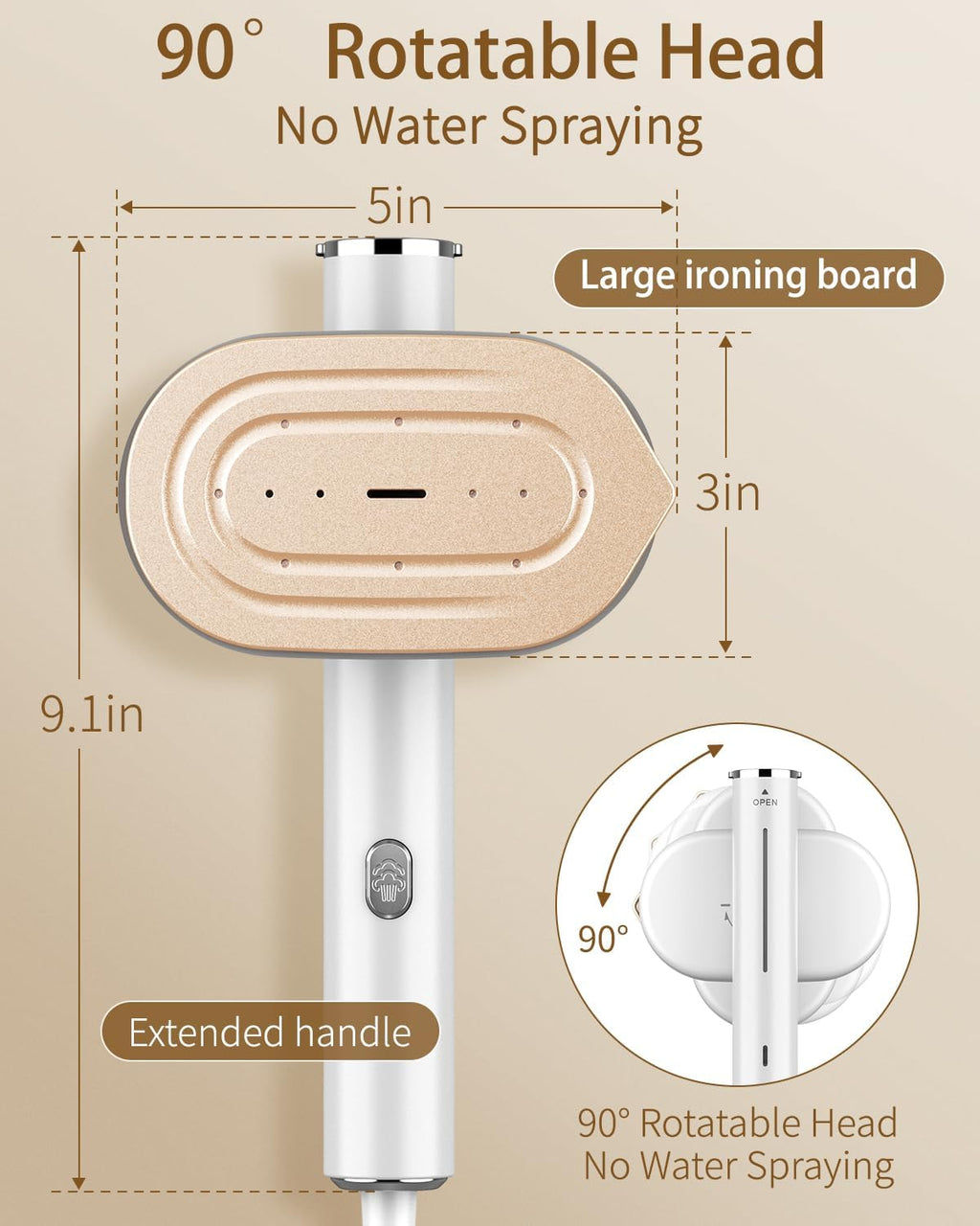 Skiennix 2-in-1 Handheld Clothes Steamer - 1200W Fast Wrinkle Removal, Portable & Travel-Friendly - White