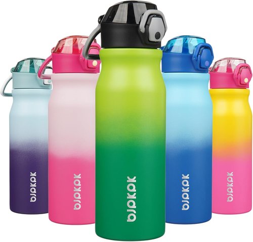 BJPKPK 25oz Insulated Water Bottle - BPA Free Stainless Steel, Leak Proof with Straw | Bamboo Grove Design