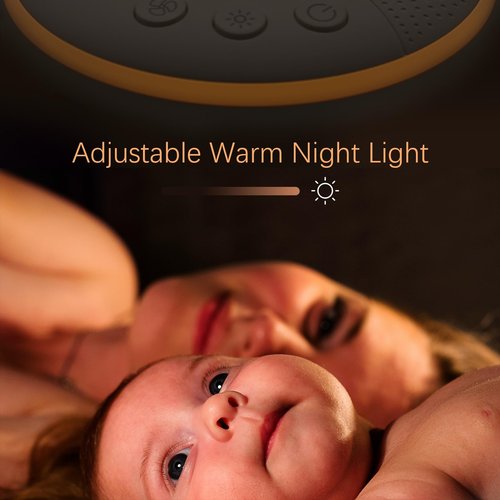 JunVox Fu White Noise Machine - Portable Sound Machine for Baby and Adult, with 21 Quality Non-looping Sleep Sounds, Night Light, Rechargeable Battery, for Travel, Home, Sound Therapy, Registry Gift