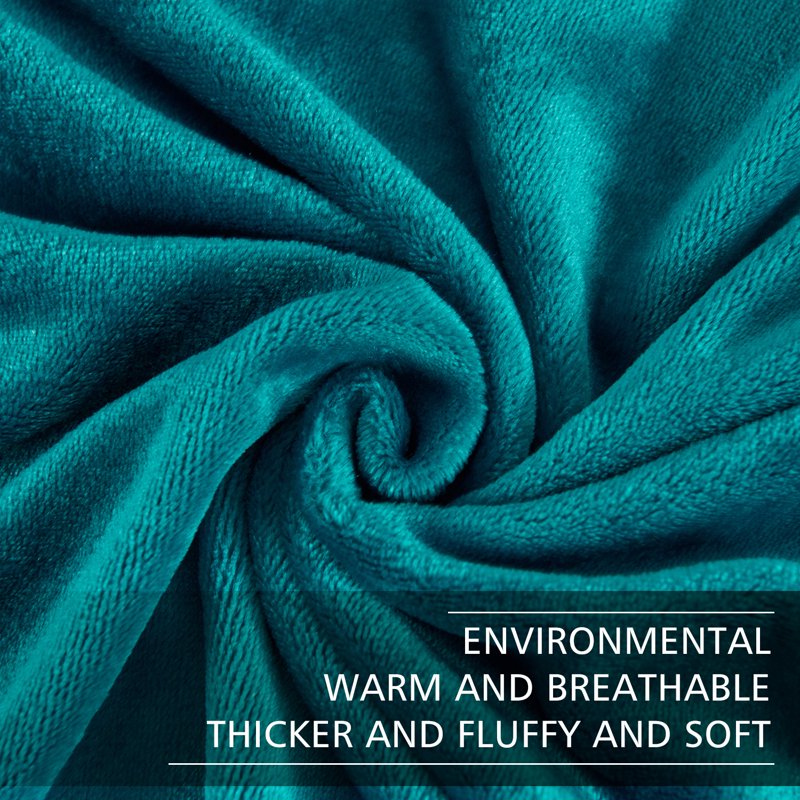JML Cozy Plush Fleece Throw Blanket - Solid Teal 50x60 Inches