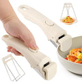 WeiLingBo Removable Pot Handle,White Detachable Pan Handles,Universal Pan Handle, Replacement Handles for Pots and Pans with Anti-Scald Clip,Fits All Cookware