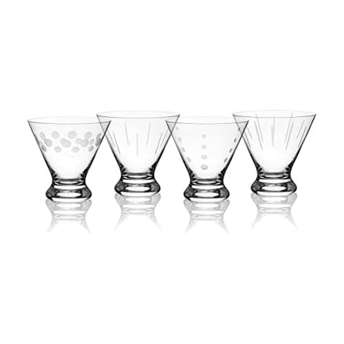Mikasa Cheers Set of 4 Stemless Martini Glass, 8-Ounce, Clear