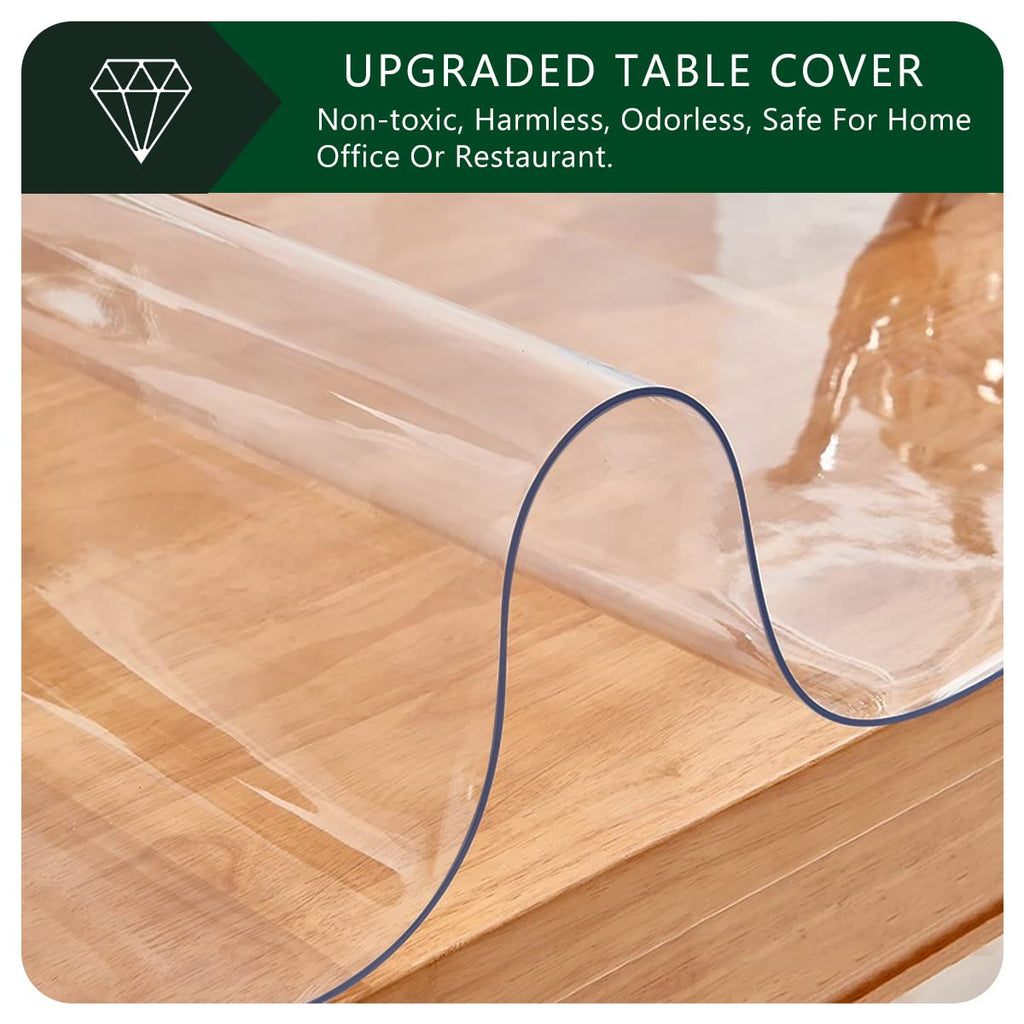 Square 48x48 Inch Desktop Cover Liners Table Protector Clear Plastic Tablecloths Wipeable Desk Pad Mat PVC Vinyl Dining Coffee Painting Tabletop Protection Pad Easy Clean Polyester Water Resistant