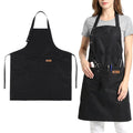 Zyghjort Button Aprons for Women with Pockets, Pottery Aprons Waterproof Chef Cooking Kitchen Apron Artist Painting Garden Chef (M-XXl)