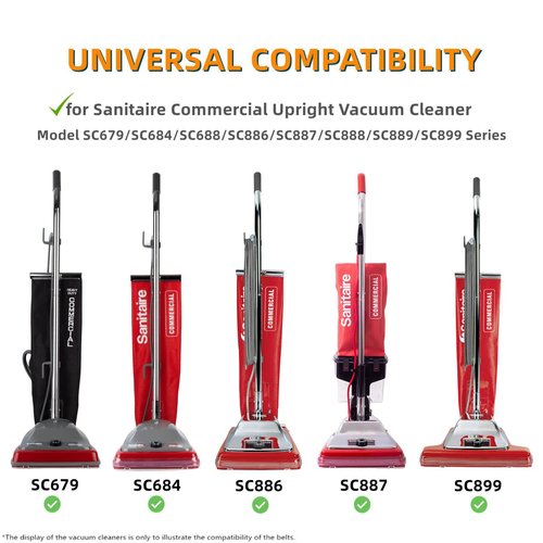 JEDELEOS RD Belt 66100 for Sanitaire Commercial Upright Vacuum SC679 SC684 SC688 SC886 SC887 SC888 SC899, Round Belts for Eureka 52100 and 52100C Replace Parts 30563B (Pack of 6)