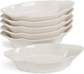 Kook Mini Casserole Dishes - Set of 6 Oven & Microwave Safe Ceramic Au Gratin Baking Dishes | 12 oz (Ivory)