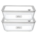EcoEvo Glass Food Containers with Glass Lid, Microwave Safe Food Storage Container Set, 2 Pack of 87oz, Large Size Airtight Storage Set with Leak Proof Lids, Meal Prep Containers