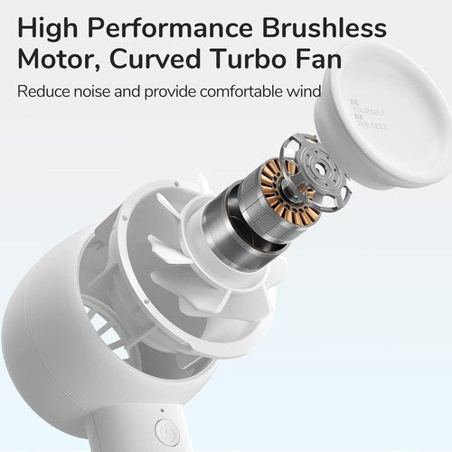 JISULIFE Mini Portable Bladeless Fan - Powerful 5-Speed Handheld Design | USB Rechargeable, 16Hrs Cooling Time, Ideal for Travel & Gifts