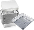 Aluminum Trays with Lids - 9x9 Disposable Foil Pans for Catering & Baking | 30 Pack Silver