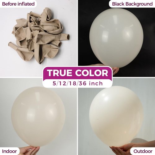 Bezente White Sand Latex Balloons - 150 Pack 5-Inch Matte Helium Balloons for Parties & Events