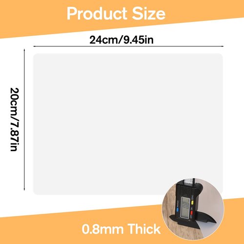 Oruola 2pcs Clear Silicone Mat,24 X 20 cm/9.45 X 7.87 in Silicone Mats for Crafts,Silicone Mats for Kitchen Counter,Heat Resistant, Non-Slip, Waterproof, Washable Silicone Sheet