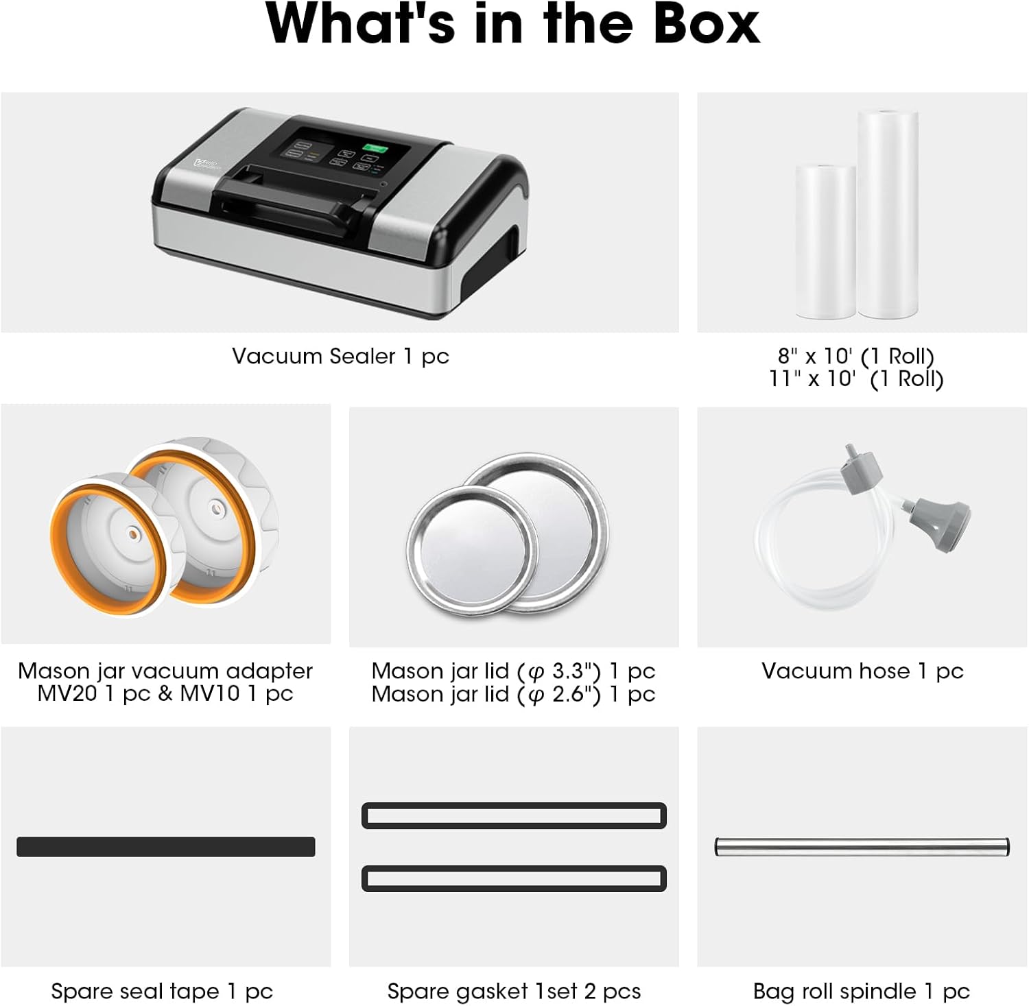 Vesta Precision Vacuum Sealer Machine - Smart Heat Sealing for Liquid & Moist Foods | Includes Cutter & Jar Kit