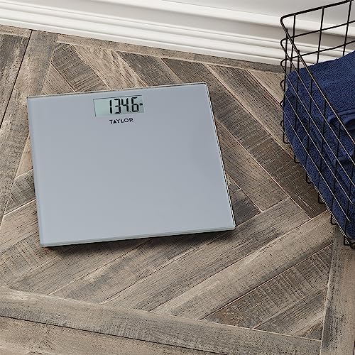 Taylor Digital Scales for Body Weight, Highly Accurate 400 LB Capacity, Auto on and Off Scale, 11.8 x 11.8 Inches, Black and White Lattice