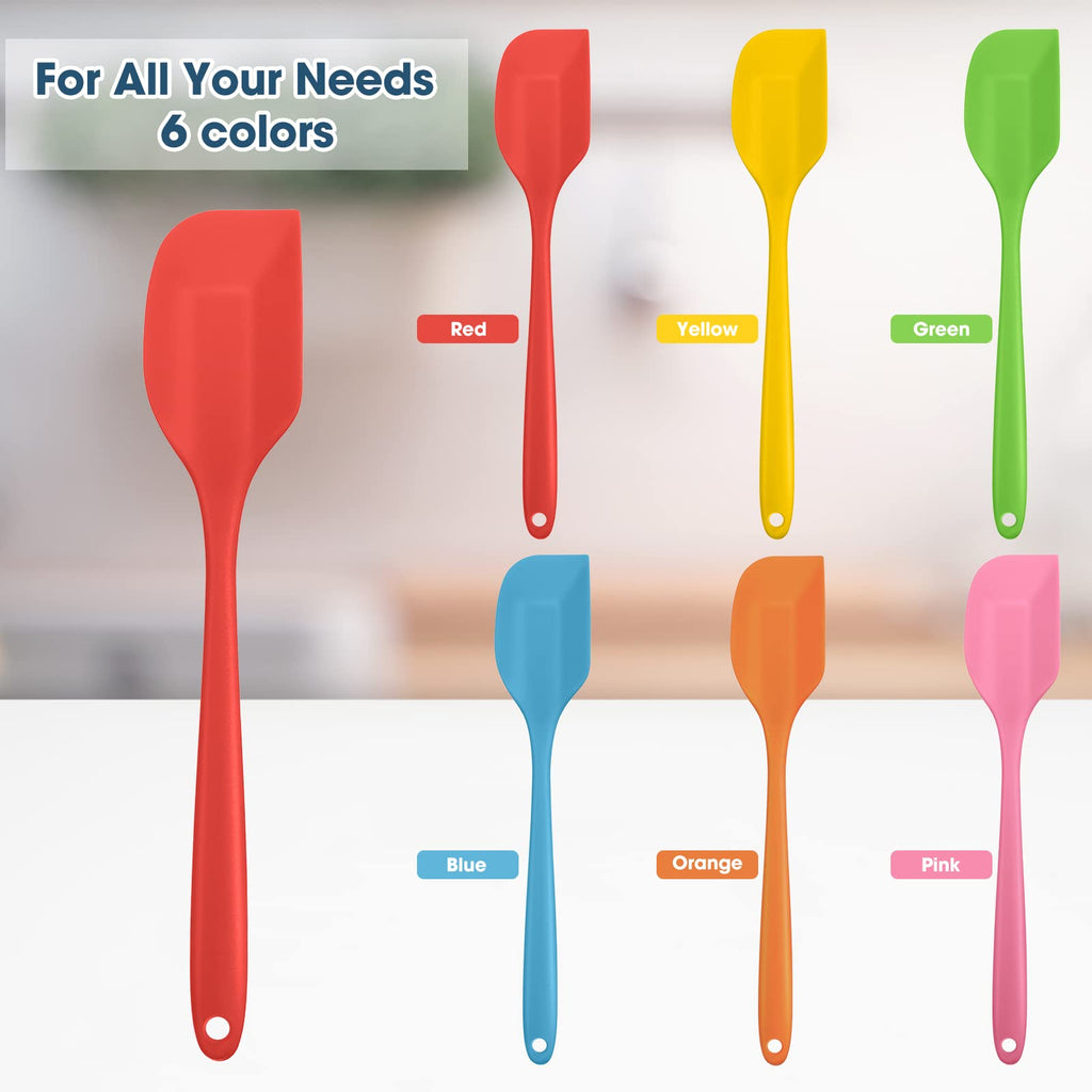 Irenare 30 Pcs Silicone Spatulas 11 Inch Large Rubber Spatulas Heat Resistant Non Stick Flexible Scrapers Seamless One Piece Design Cooking Baking Mixing Tool Cookware Dishwasher Safe, 6 Colors