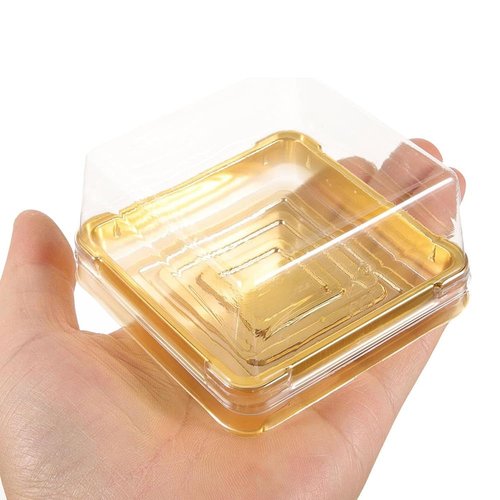 Aeojoor Clear Plastic Mini Cake Boxes, Square Cupcake Holders, Mini Dessert Packaging with Lids for Cupcakes, Macarons, Muffins Baking Gifts (25 Pack)