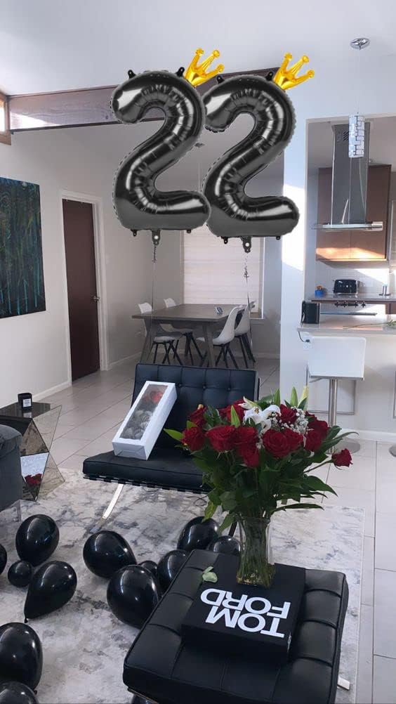 40 Inch Number 2 Balloons by Black 2 - Perfect for 2nd Birthday Party Decorations