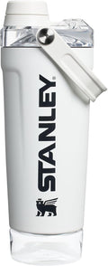 STANLEY Vitalize Shaker Bottle 20 oz - Leakproof Insulated Stainless Steel | Fast Flow Lid & Base Storage | BPA-Free | Chalk