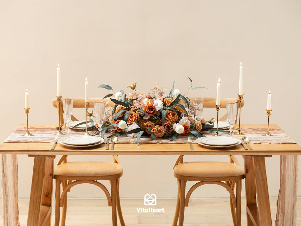 Vitalizart Cheesecloth Table Runner - 10ft Rustic Boho Decor in Light Nude White for Weddings & Events